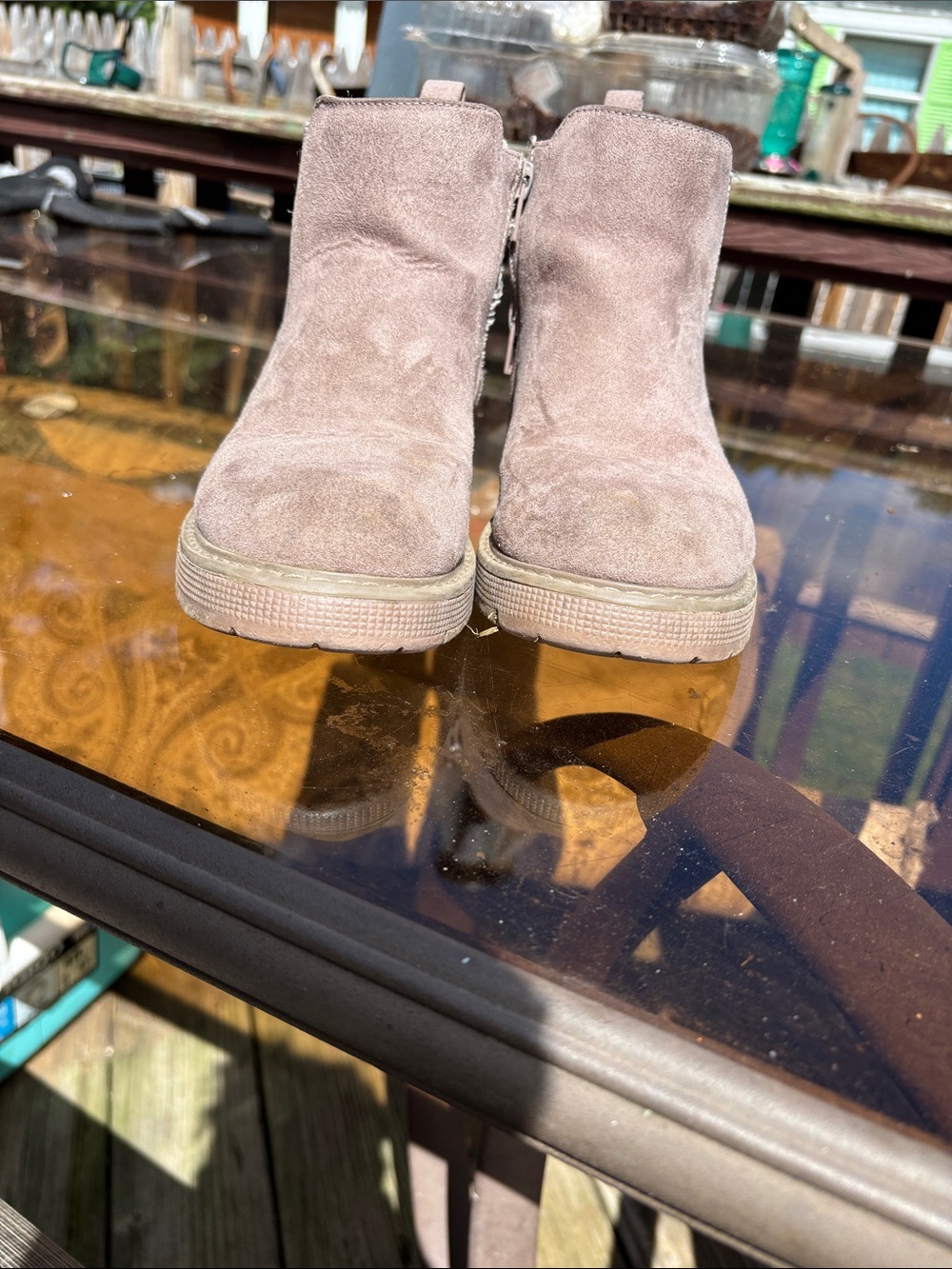 Steve Madden Kids Suede Ankle Boots in Taupe